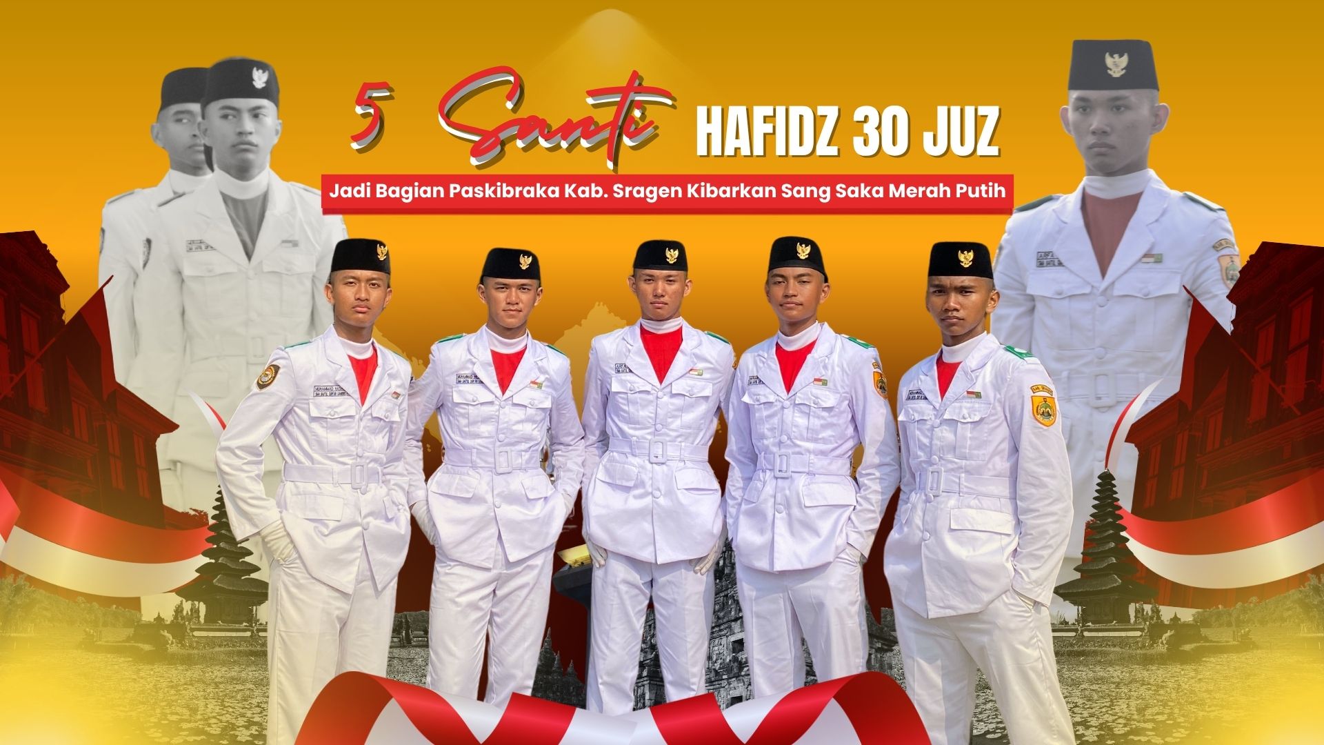 Lima Santri Hafidz 30 Juz Terpilih sebagai Paskibraka Kabupaten Sragen
